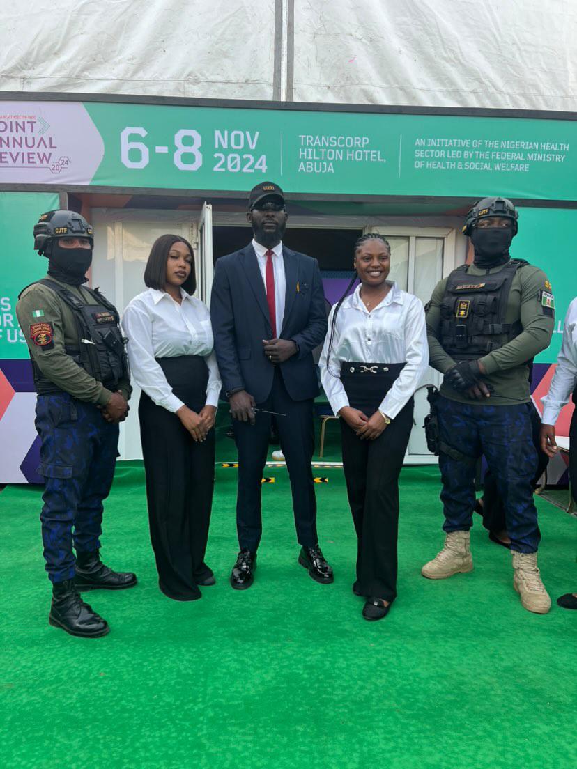 Davis Ubah with the event team at the Joint Annual Review, Transcorp Hilton Hotel, Abuja